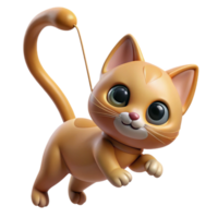 wonderful traditional A playful kitten batting at a dangling string, captured in a close-up shot with soft, natural lighting and shallow depth of field authentic png
