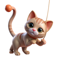magnificent contemporary A playful kitten batting at a dangling string, captured in a close-up shot with soft, natural lighting and shallow depth of field high resolution png