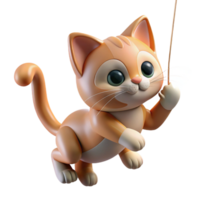 magnificent rustic A playful kitten batting at a dangling string, captured in a close-up shot with soft, natural lighting and shallow depth of field detailed png