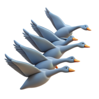 beautiful rustic A flock of migrating geese flying in a V-formation against a vibrant sunset sky, depicted in a minimalist, graphic style premium png