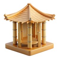 serene abstract Bamboo and paper pavilion, delicate structure, soft natural light, Japanese aesthetic high resolution png