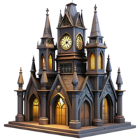 beautiful vintage An intricate clock tower, gothic architecture, detailed carvings, dramatic night lighting authentic png