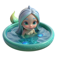 impressive minimalist A playful water nymph swimming in a crystal-clear pond, serene and tranquil lighting, digital art style original png