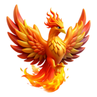 magnificent contemporary A vibrant and colorful phoenix rising from ashes, dramatic and powerful lighting, fantasy art style detailed png