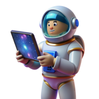 extraordinary traditional A lone astronaut holding a transparent tablet displaying complex data, backlit by a nebula, space opera style high resolution png