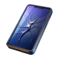 extraordinary rustic A cracked smartphone screen displaying a distorted image, dramatic lighting, realistic style original png