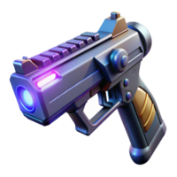 elegant artistic A futuristic gun with glowing energy cells, dramatic lighting, sci-fi action style exclusive png