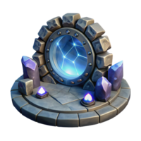 vibrant traditional A hidden portal shimmering with otherworldly light, surrounded by ancient runes, in a mysterious, abstract style high quality png