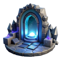 dramatic minimalist A hidden portal shimmering with otherworldly light, surrounded by ancient runes, in a mysterious, abstract style professional png