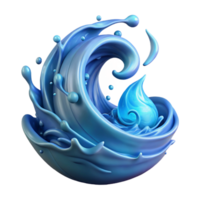 vibrant minimalist A powerful elemental being composed of swirling water, illuminated by moonlight, in a fluid, abstract style exclusive png
