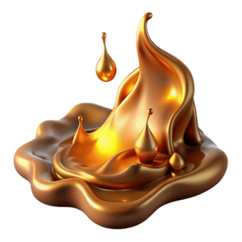 vibrant modern A flowing river of liquid metal in shades of gold and copper, illuminated by a flickering candlelight, fantasy style high quality png