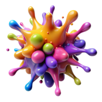 dramatic contemporary A chaotic explosion of paint splatters in vibrant colors, dramatically lit, abstract expressionism style original png