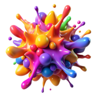 elegant abstract A chaotic explosion of paint splatters in vibrant colors, dramatically lit, abstract expressionism style 4K png