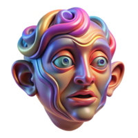beautiful traditional A single, distorted human face composed of swirling colors, dramatically lit from below, surrealism style genuine png