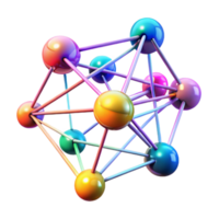 vibrant traditional A network of interconnected nodes and lines, pulsating with energy, bright, multicolored lighting, abstract style high quality png
