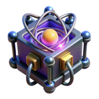 extraordinary artistic A quantum computer, glowing with complex energy patterns, dark background, mysterious lighting professional png