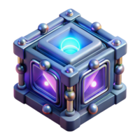 serene rustic A quantum computer, glowing with complex energy patterns, dark background, mysterious lighting authentic png