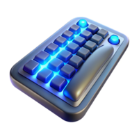 wonderful classic A futuristic keyboard with holographic keys, sleek design, glowing blue light original png