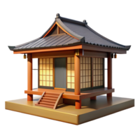beautiful artistic A traditional Japanese tea house with tatami mats and shoji screens, serene atmosphere, soft natural light high resolution png