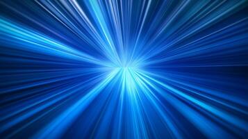 Abstract blue light streaks converge into a single central point. A mesmerizing pattern of converging beams of light, creating a dynamic effect. photo