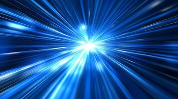 A burst of blue light streaks across the view, conveying speed and technology with its dynamic and futuristic design. Bold lines and center focus. photo