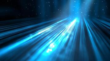 Abstract depiction of light streaks and dispersed particles, creating a luminous and dynamic pattern against a dark gradient backdrop. photo