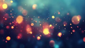 Abstract lights and bokeh create a magical effect, with glowing orbs floating against a blurred colorful background. Dreamy and enchanting. photo