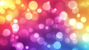 A vibrant, colorful background with circular bokeh lights. The colors blend in a beautiful gradient creating a festive atmosphere. photo