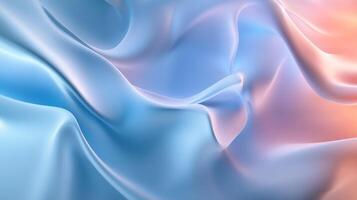 Abstract flowing forms in blue and peach create a serene and visually compelling background. Soft, smooth gradients add depth. photo