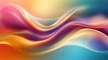 Abstract waves of color intertwine, creating a dynamic and visually captivating flow. The spectrum ranges from warm hues to cool shades. photo