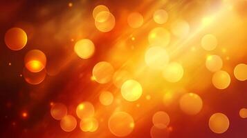 Warm light dances with bokeh, creating a dreamy atmosphere of circles and radiant hues, reminiscent of a gentle sunset glow. photo
