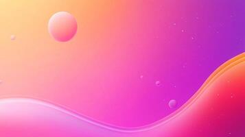 A vibrant, dreamy background with floating spheres and a flowing wave. The color gradient creates a sense of depth and serenity. photo