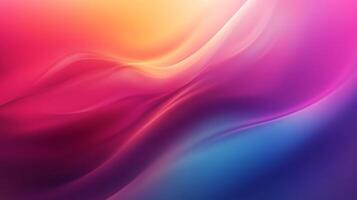 An abstract image showcasing a vibrant gradient transition from warm hues of red and orange to cool tones of blue and purple, with flowing lines. photo