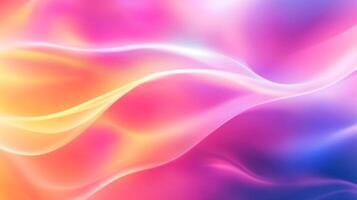 A vibrant blend of colors cascade in a flowing motion, creating a dynamic, dreamy effect. The soft, ethereal light adds to the image's beauty. photo