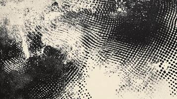 Abstract black and beige background with textured patterns featuring dots, specks and stains creating an organic, yet digitized effect. photo
