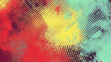 Abstract splash of vibrant colors, textures, and geometric patterns, creating an energetic and modern feel. Perfect for backgrounds. photo