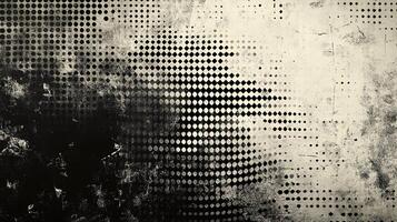 Abstract grunge texture with halftone dots and a distressed surface, creating a vintage and textured look. Perfect for backgrounds. photo