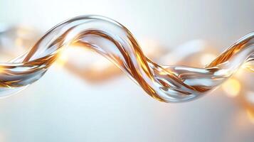Abstract fluid flowing like a golden stream of light, capturing movement and clarity. Elegant design element. photo