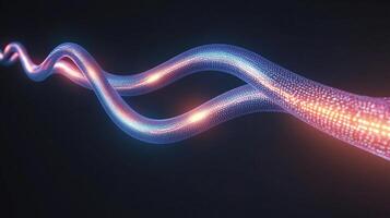Abstract rendering of glowing interconnected data streams. A futuristic concept with energy, motion, and the flow of information in a network. photo