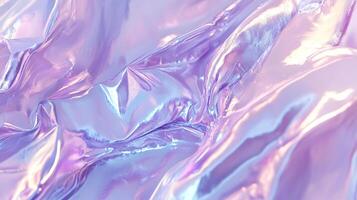 Iridescent fabric folds under shifting light, showing off a blend of lavender and pearl hues on this abstract background. photo