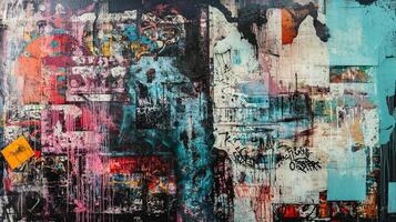 Abstract expressionism artwork. It's a symphony of textures and hues that creates a captivating visual experience for the viewer. photo