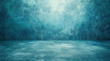 A moody teal abstract grunge texture backdrop evokes depth and artistic vibes. Ideal for creative projects needing character. photo