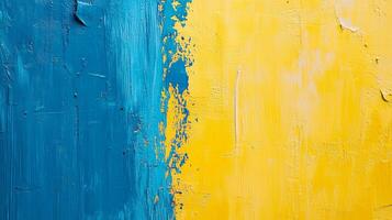 Abstract vibrant colors of blue and yellow creating a dynamic textured background, showcasing a visually striking, artistic expression. photo