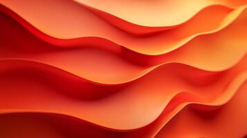 Abstract image featuring layered, curved shapes in warm tones of orange and red, creating a dynamic and flowing visual effect with shadows. photo