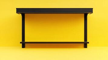Minimalist structure against a vibrant backdrop, embodying simple design and bold color contrast, creating visual impact and intrigue. photo