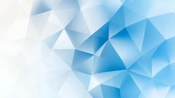 Abstract geometric pattern formed by triangles in shades of blue and white, creating a modern and clean visual experience. photo