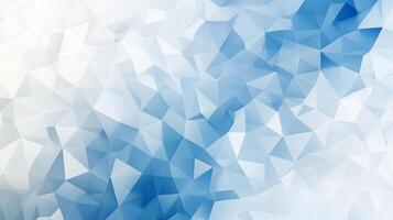 Geometric abstraction featuring blue and white polygonal shapes, creating a modern, dynamic and fragmented visual texture. photo