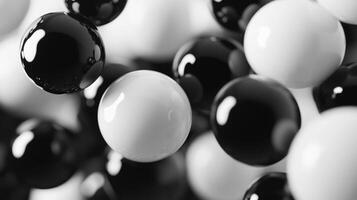 Dynamic interplay of monochromatic spheres, creating a modern, abstract composition with smooth textures and reflective surfaces. photo