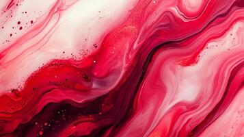 Fluid, flowing, and captivating art featuring a striking blend of red and white, creating a dynamic interplay of textures and intensities. photo