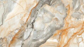 Abstract texture showcasing swirling patterns of white, gray, and orange, creating a marbled effect that evokes stone formations. photo